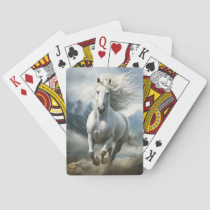 Beautiful White Equestrian  Playing Cards