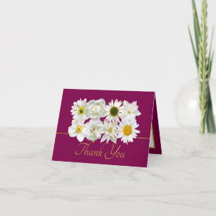 Beautiful White Flowers Floral Bouquet Thank You Card
