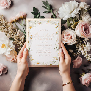 Beautiful White Flowers Rose Gold Bridal Shower