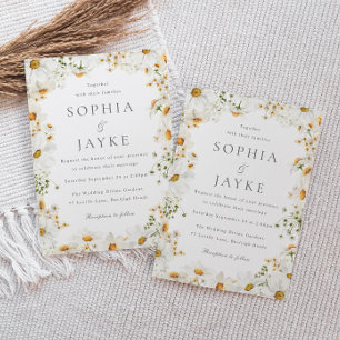 Beautiful White Flowers Spring Wedding Invitation