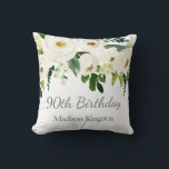 Beautiful White Flowers Womans 90th Birthday Gift Cushion<br><div class="desc">Beautiful White Flowers Womans 90th Birthday Gift Party Gift Pillow Cushion

See matching collection in Niche and Nest Store</div>