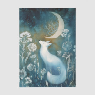 Beautiful White Fox Cyanotype Printing Tissue Paper