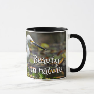 Beautiful white heron mug