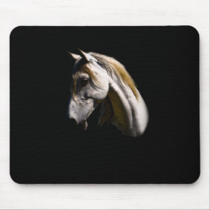 Beautiful White Mare Ranch Horse Photo Portrait Mouse Pad