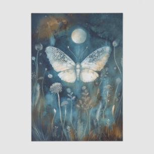 Beautiful White Moth Cyanotype Printing Tissue Paper
