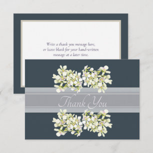 Beautiful White Orchid Clusters Modern Thank You Card