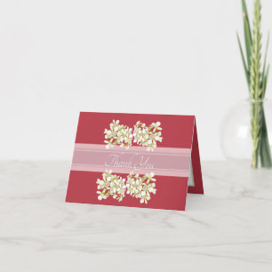 Beautiful White Orchid Clusters Modern Thank You Card