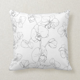 beautiful white orchids cushion