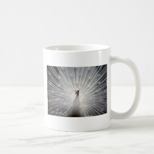 Beautiful white peacock coffee mug