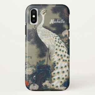 Beautiful White Peacock in Pine Tree iPhone X Case