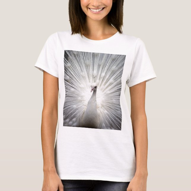 Beautiful white peacock T-Shirt (Front)
