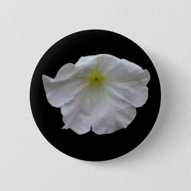 Beautiful White Petunia Button (Front)
