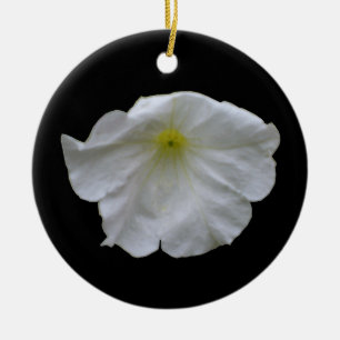 Beautiful White Petunia Custom Birthday Ceramic Tree Decoration