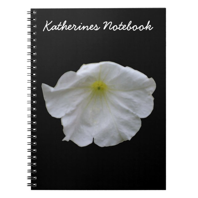 Beautiful White Petunia Customisable Notebook (Front)