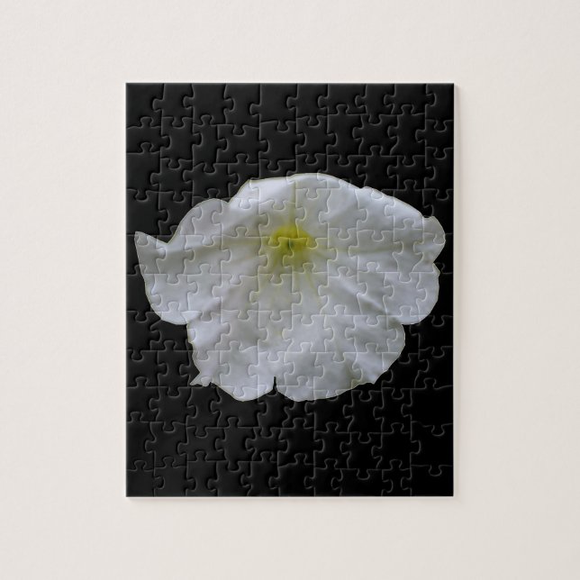 Beautiful White Petunia Puzzle (Vertical)