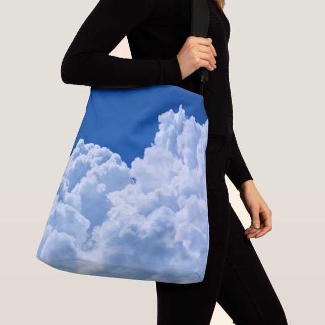 Beautiful white puffy clouds crossbody bag (Close Up)