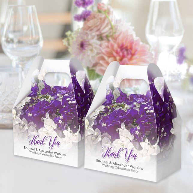 Beautiful White & Purple Favor Box (Creator Uploaded)