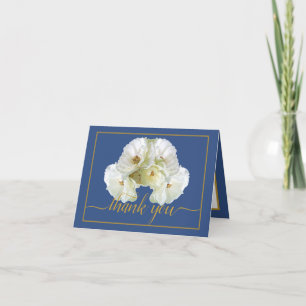 Beautiful White Rose Colour Backdrop Chic Thank Yo Card