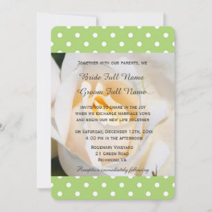 beautiful white rose flower wedding invitation