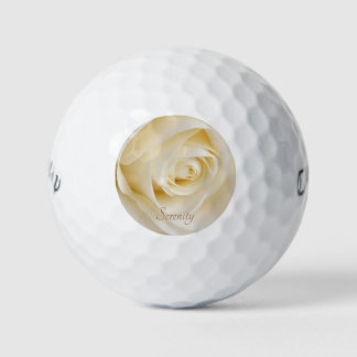 Beautiful White Rose Serenity Golf Balls