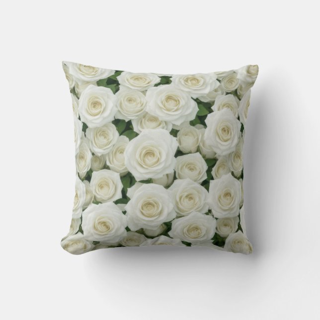 Beautiful White Roses Cushion (Front)