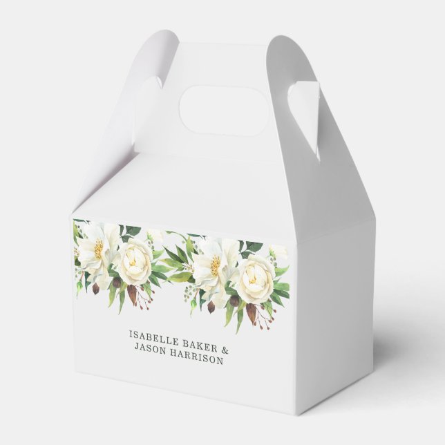 Beautiful White Roses  Favour Box (Front Side)