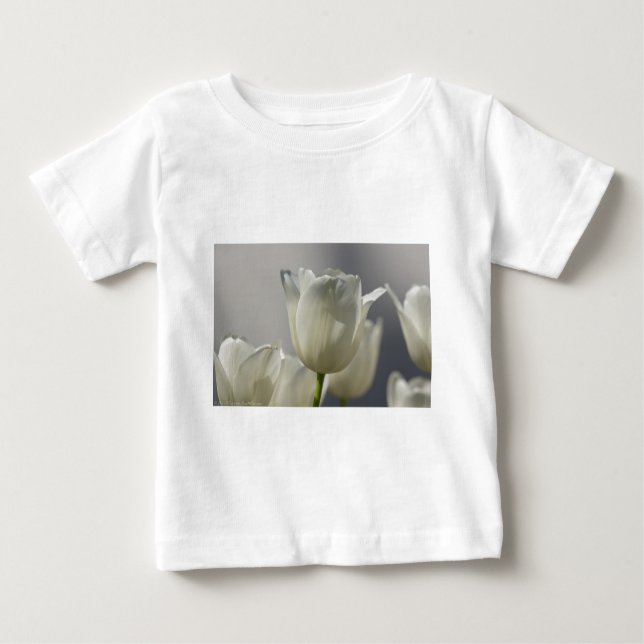 Beautiful White Spring Tulips Baby T-Shirt (Front)