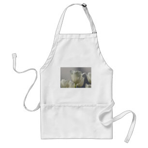 Beautiful White Spring Tulips Standard Apron
