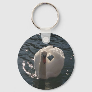 Beautiful white swan key ring