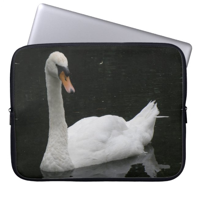 Beautiful White Swan Laptop Sleeve (Front)