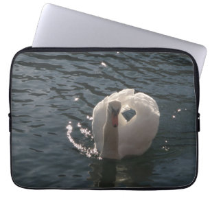 Beautiful white swan laptop sleeve