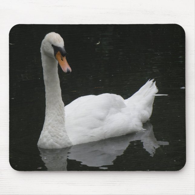 Beautiful White Swan Mousepad (Front)