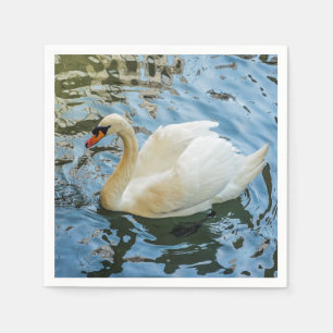 Beautiful white swan napkin