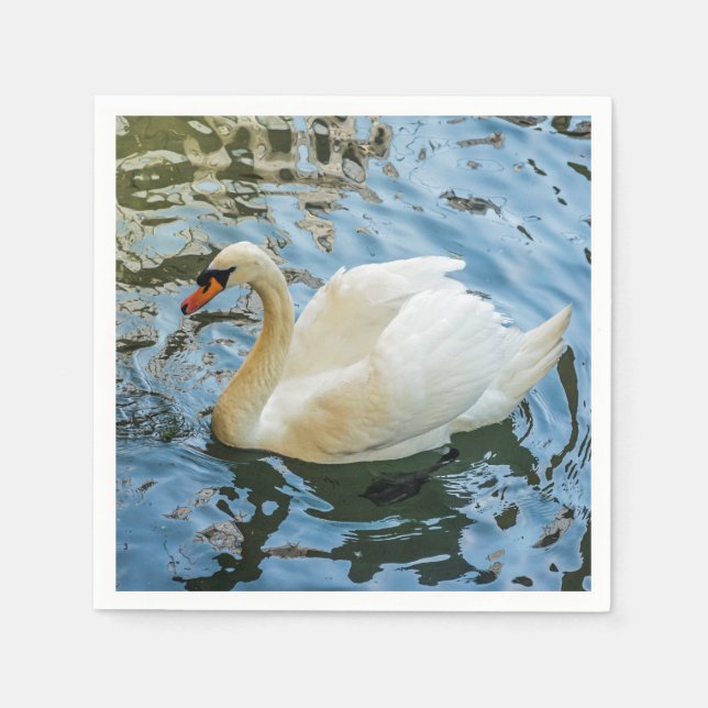 Beautiful white swan napkin (Front)