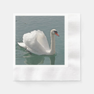Beautiful white swan napkin
