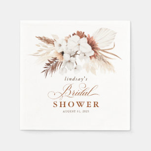 Beautiful White Terracotta Flowers Bridal Shower Napkin