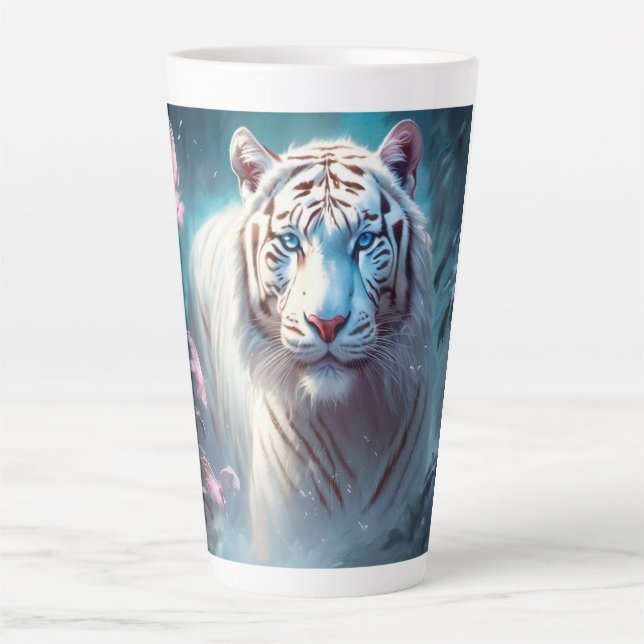 Beautiful White tiger Latte Mug (Front)