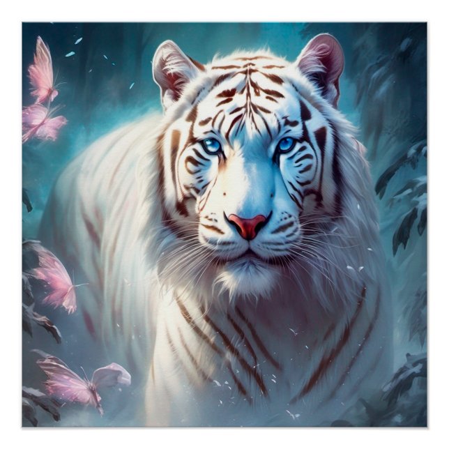 Beautiful White tiger Poster (Front)