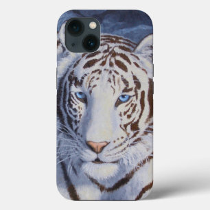 Beautiful White Tiger with Crystal Blue Eyes iPhone Case