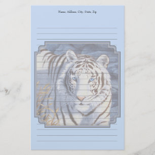 Beautiful White Tiger with Crystal Blue Eyes Stationery