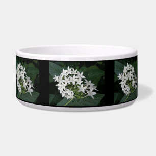 Beautiful White Tropical Flowers Dog Bowl