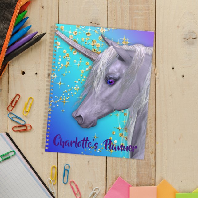 Beautiful White Unicorn Personalised Planner (Creator Uploaded)