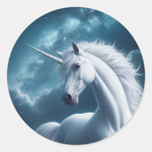 Beautiful White Unicorn Portrait Sticker Sheet