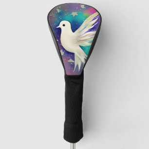 Beautiful White Watercolor Dove Golf Head Cover