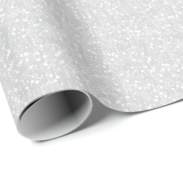Beautiful White Wedding Confetti Wrapping Paper (Roll Corner)