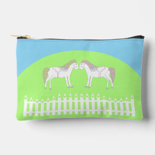 Beautiful White Wedding Horses Accessory Pouch