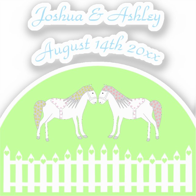 Beautiful White Wedding Horses Custom (Front)