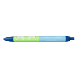Beautiful White Wedding Horses Custom Black Ink Pen