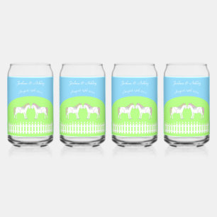 Beautiful White Wedding Horses Custom Can Glass