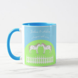Beautiful White Wedding Horses Custom Mug